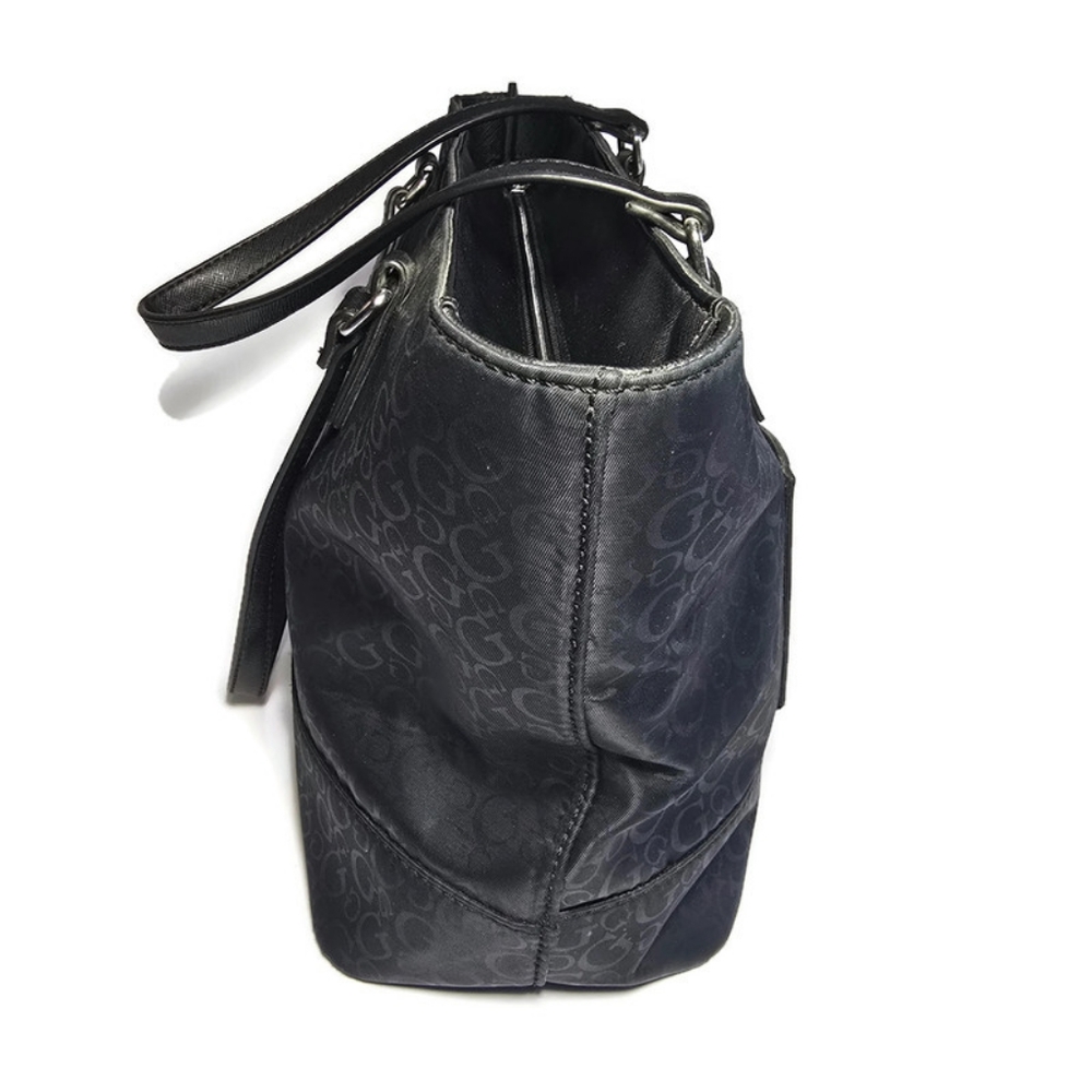 Guess Plummer Polyester Top Handle Logo Purse Bag Tote Zipper Closure - Picture 4 of 11